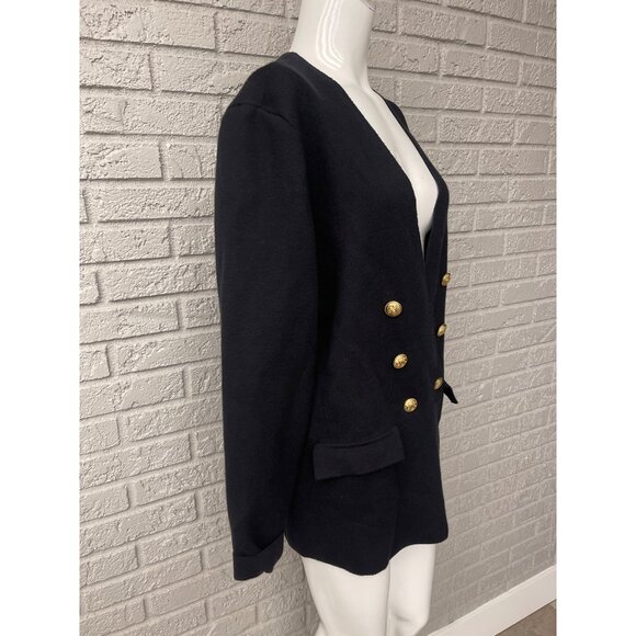 Marled Women Black Double Breasted Long Sleeve Sweater / Jacket Size L - Picture 6 of 9